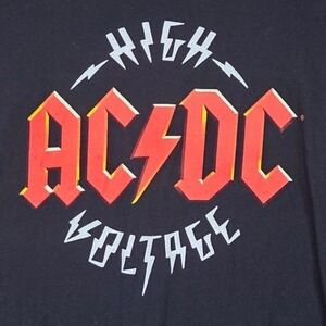 AC/DC Graphic T-Shirt Mens Large Black High Voltage Rock Band Tee